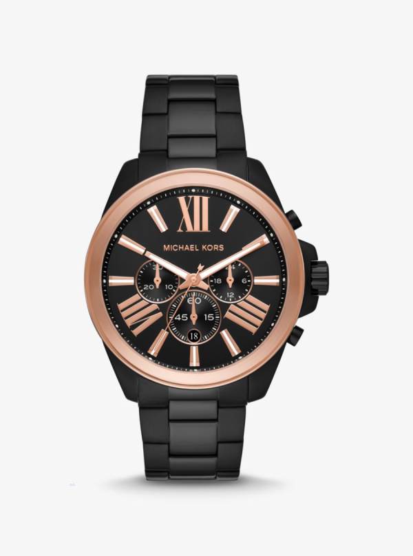 Panske Cierne Hodinky Michael Kors Oversized Wren Two-Tone Čierne - Hodinky Michael Kors Sleva | PFZGK-2370
